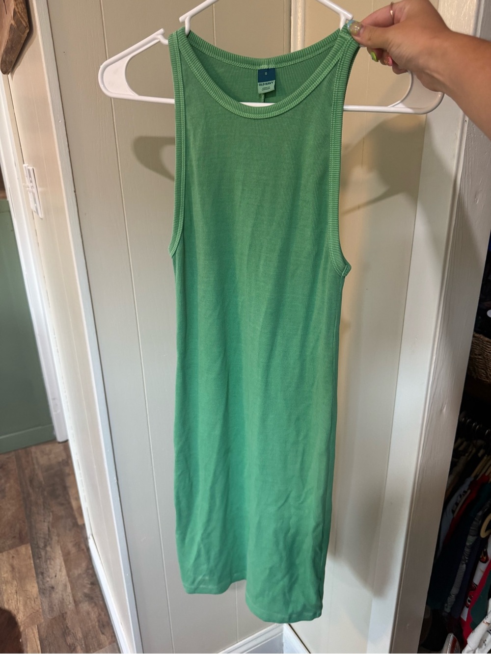 Sleeveless Green Ribbed Tank Dress - Old Navy